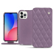 Housse cuir Apple iPhone 14 Pro Max - Lilas - Couture ( Nappa - Pantone #b9a3e3 ) 