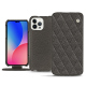 Apple iPhone 14 Pro Max leather case - Anthracite - Couture ( Pantone #41403c )