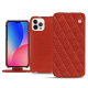 Apple iPhone 14 Pro Max leather case - Papaye - Couture ( Pantone #b54317 )
