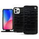 Funda de piel Apple iPhone 14 Pro Max - Crocodile nero