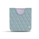 Custodia in pelle Samsung Galaxy Z Flip4 - Bleu ciel - Couture ( Nappa - Pantone #abcae9 ) 