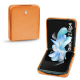 Samsung Galaxy Z Flip4 leather cover - Orange ( Nappa - Pantone #ff9351 ) 