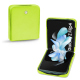 Coque cuir Samsung Galaxy Z Flip4 - Jaune fluo ( Pantone #c9ff57 ) 