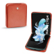 Samsung Galaxy Z Flip4 leather cover - Arange clouquié ( Pantone #D33108 )