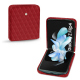 Samsung Galaxy Z Flip4 leather cover - Rouge - Couture ( Nappa - Pantone #d50032 ) 