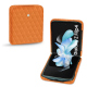 Samsung Galaxy Z Flip4 leather cover - Orange - Couture ( Nappa - Pantone #ff9351 ) 