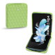 Custodia in pelle Samsung Galaxy Z Flip4 - Vert olive - Couture ( Nappa - Pantone #a7c58e ) 