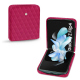 Capa em pele Samsung Galaxy Z Flip4 - Rose fluo - Couture ( Pantone #ff16b4 ) 