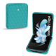 Custodia in pelle Samsung Galaxy Z Flip4 - Bleu fluo - Couture