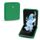 Custodia in pelle Samsung Galaxy Z Flip4 - Vert fluo - Couture ( Pantone #00ab5f ) 