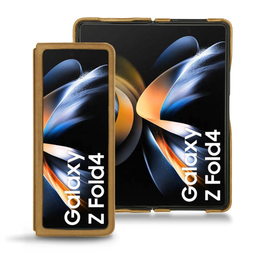 Quality leather case for Samsung Galaxy Z Fold 4Sable vintage ( Pantone #9b7340 ) 
