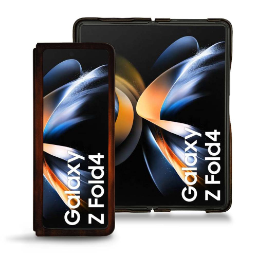 Mala de couro de qualidade para Samsung Galaxy Z Fold 4Fauve Patine