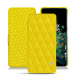 Housse cuir OnePlus 10T - Jaune fluo - Couture ( Pantone #c9ff57 ) 