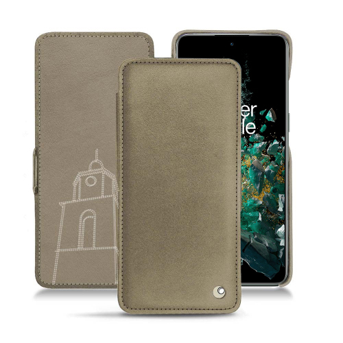Premium leather case for OnePlus 10TDarboun sabla ( Pantone #BCB1A1 )