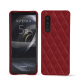 硬质真皮保护套 Sony Xperia 5 III - Rouge - Couture ( Nappa - Pantone #d50032 ) 