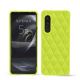 Sony Xperia 5 III leather cover - Jaune fluo - Couture ( Pantone #c9ff57 ) 