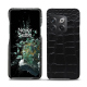 Coque cuir OnePlus 10T - Crocodile nero ( Noir / Black) 