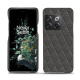 Lederschutzhülle OnePlus 10T - Anthracite - Couture ( Pantone #41403c ) 