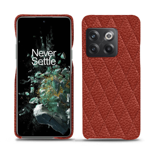 Estojo de couro premium para OnePlus 10TPapaye - Couture ( Pantone #b54317 ) 