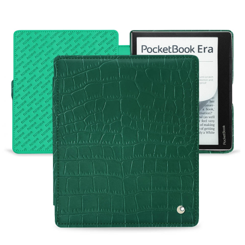 Estojo de couro premium para a era do PocketBookCrocodile pino ( Pantone #173F35 ) 