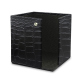 Leather paper tray 9 x 9 cm - Crocodile nero ( Noir / Black) 