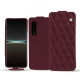 Housse cuir Sony Xperia 5 IV - Lie de vin - Couture ( Pantone #412234 ) 