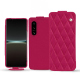 Housse cuir Sony Xperia 5 IV - Rose fluo - Couture ( Pantone #ff16b4 ) 
