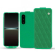 Housse cuir Sony Xperia 5 IV - Vert fluo - Couture ( Pantone #00ab5f ) 