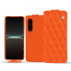 Sony Xperia 5 IV leather case - Orange fluo - Couture ( Pantone #ff5406 ) 