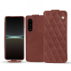 Capa em pele Sony Xperia 5 IV - Passion vintage - Couture ( Pantone #591d16 ) 