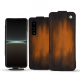 Housse cuir Sony Xperia 5 IV - Marron Patine