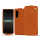 가죽 커버 Sony Xperia 5 IV - Orange vibrant ( Pantone #e36b39 ) 