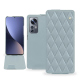 Housse cuir Xiaomi 12 Pro - Bleu ciel - Couture ( Nappa - Pantone #abcae9 ) 