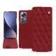 Custodia in pelle Xiaomi 12 Pro - Rouge - Couture ( Nappa - Pantone #d50032 ) 