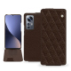 Funda de piel Xiaomi 12 Pro - Châtaigne - Couture ( Pantone #1b1107 ) 