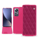 Capa em pele Xiaomi 12 Pro - Rose fluo - Couture ( Pantone #ff16b4 ) 
