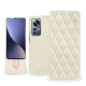 Housse cuir Xiaomi 12 Pro - Blanc escumo - Couture ( Pantone #D6D6D1 )