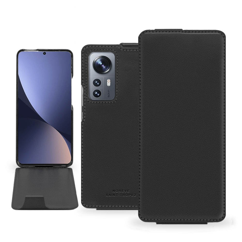 Xiaomi 12 Pro leather case - Noir PU ( Black ) 