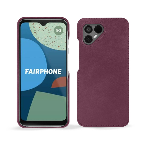 Coque arrière chic en cuir pour Fairphone 4Prune vintage ( Pantone #612434 ) 