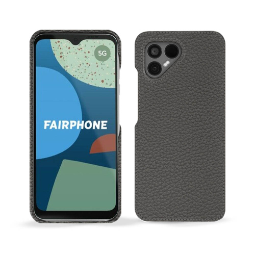 Leather back cover for Fairphone 4Anthracite ( Pantone #41403c ) 