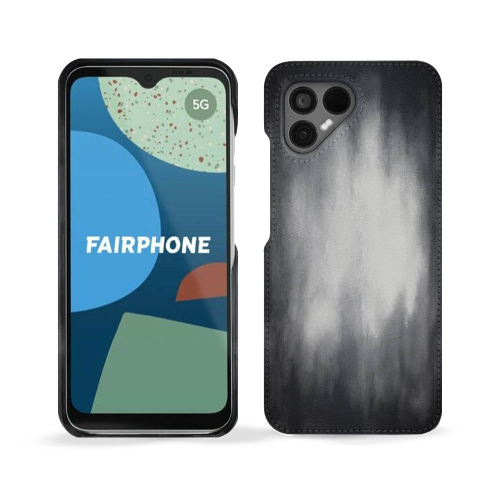 Coque arrière chic en cuir pour Fairphone 4Gris Patine