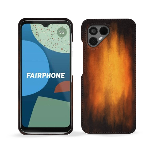 Capa traseira em couro premium para Fairphone 4Fauve Patine