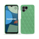 Coque cuir Fairphone 4 - Menthe vintage - Couture ( Pantone #37b375 ) 
