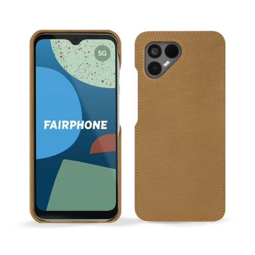 Capa traseira em couro premium para Fairphone 4Castan esparciate ( Pantone #824F2A )
