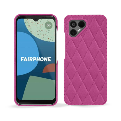 Schicke Leder-Rückschale für Fairphone 4Rose BB - Couture ( Pantone #DB599F )