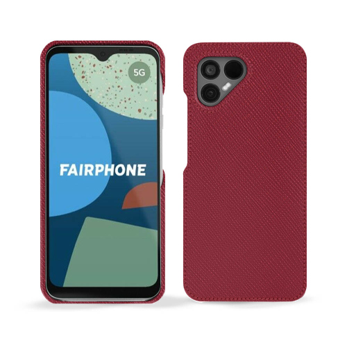 Coque arrière chic en cuir pour Fairphone 4Rouge passion ( Pantone #a6192e ) 