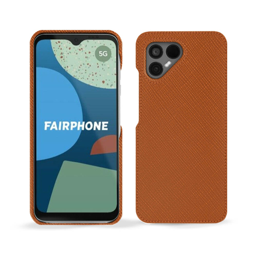 Leather back cover for Fairphone 4Orange vibrant ( Pantone #e36b39 ) 