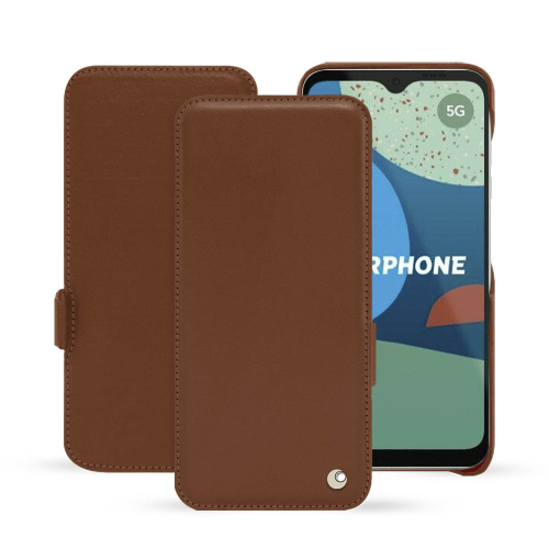 Housse élégante rabat horizontal pour Fairphone 4Marron ( Nappa - Pantone #8B4720 ) 