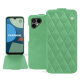 Housse cuir Fairphone 4 - Menthe vintage - Couture ( Pantone #37b375 ) 