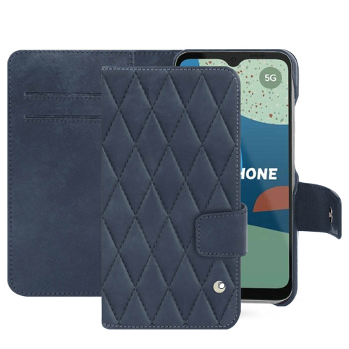 Quality leather cases and covers for Fairphone 4Jean vintage - Couture ( Pantone #2f414f  ) 